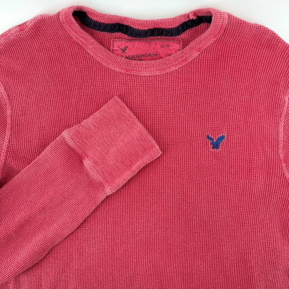 Y2K American Eagle Thermal Shirt Mens XL Waffle Knit Vintage Long Sleeve Layer - Picture 1 of 7